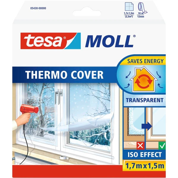 tesa INSULATION Fensterisolierfolie, 1,7 m x 1,5 m, transparent (EAN: 4042448034458)