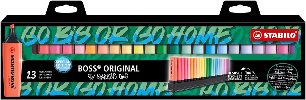 STABILO Textmarker BOSS ORIGINAL by Snooze One, Tischset (EAN: 4006381594974)