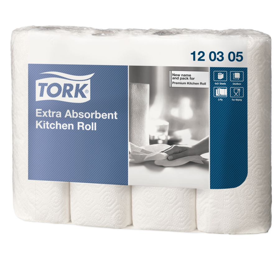 TORK Küchenrolle, extra saugfähig, 3-lagig, weiß (EAN: 7310791208299)