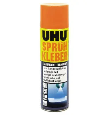 UHU Sprühkleber, permanent, transparent, 500 ml (EAN: 4026700467451)