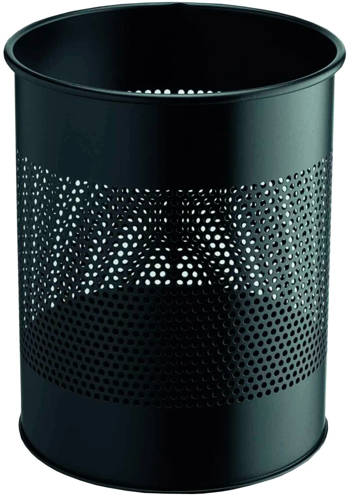 DURABLE Papierkorb METALL, rund, 15 Liter, schwarz (EAN: 4005546988641)