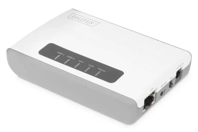 DIGITUS 2-Port USB 2.0 Wireless Multifunction Network Server, weiß/grau (EAN: 4016032473022)