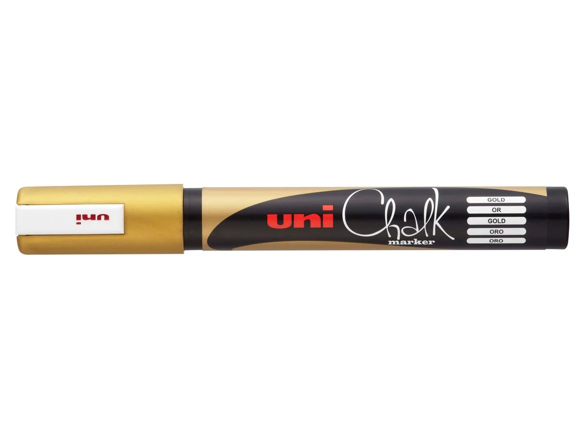 uni-ball Kreidemarker Chalk marker PWE5M, gold (EAN: 4902778222089)