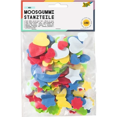 folia Moosgummi-Stanzteile, 150 Teile sortiert (EAN: 4001868231595)