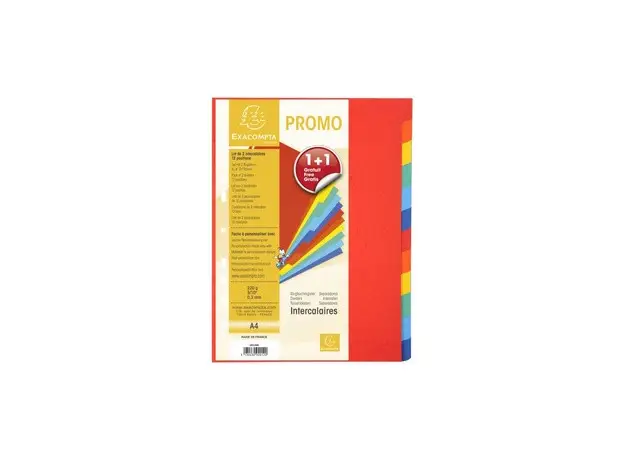 EXACOMPTA Karton-Register, DIN A4, 12-teilig, Promopack 1+1 (EAN: 3130630920120)
