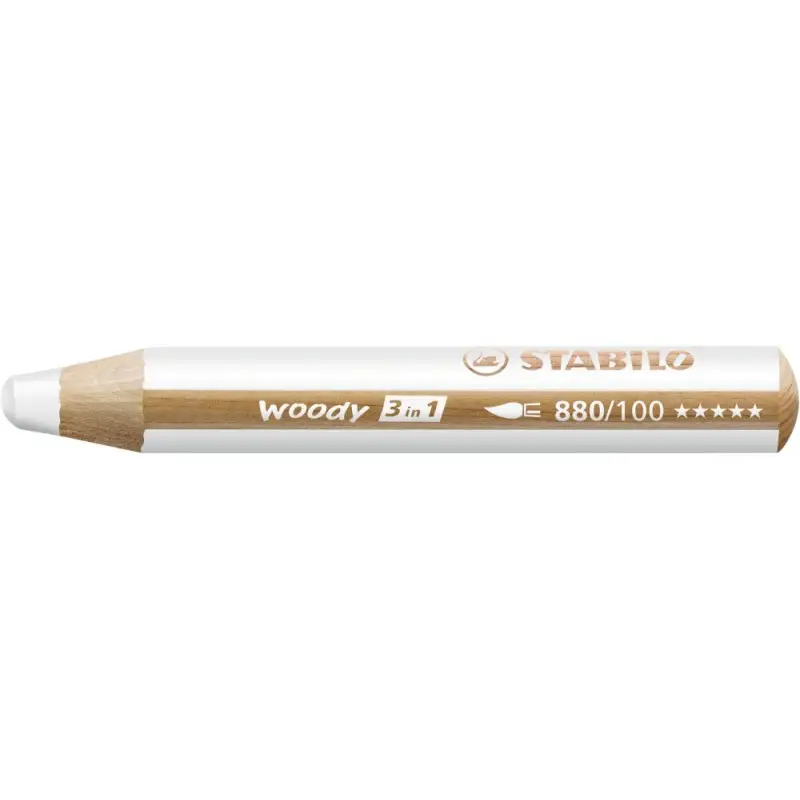 STABILO Multitalentstift woody 3 in 1, rund, weiß (EAN: 4006381115452)