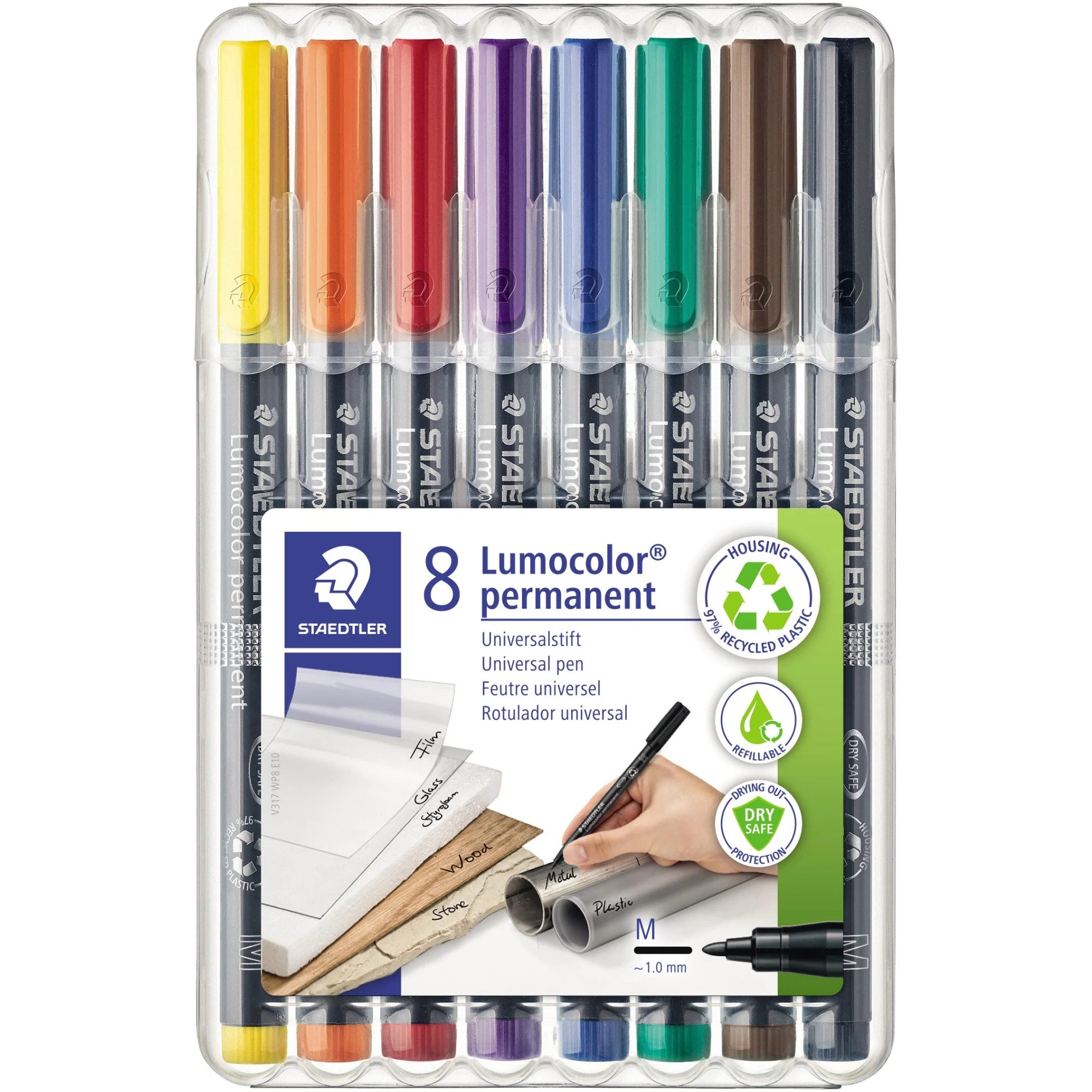 STAEDTLER Lumocolor Permanent-Marker 317M, 8er Etui (EAN: 4007817310472)