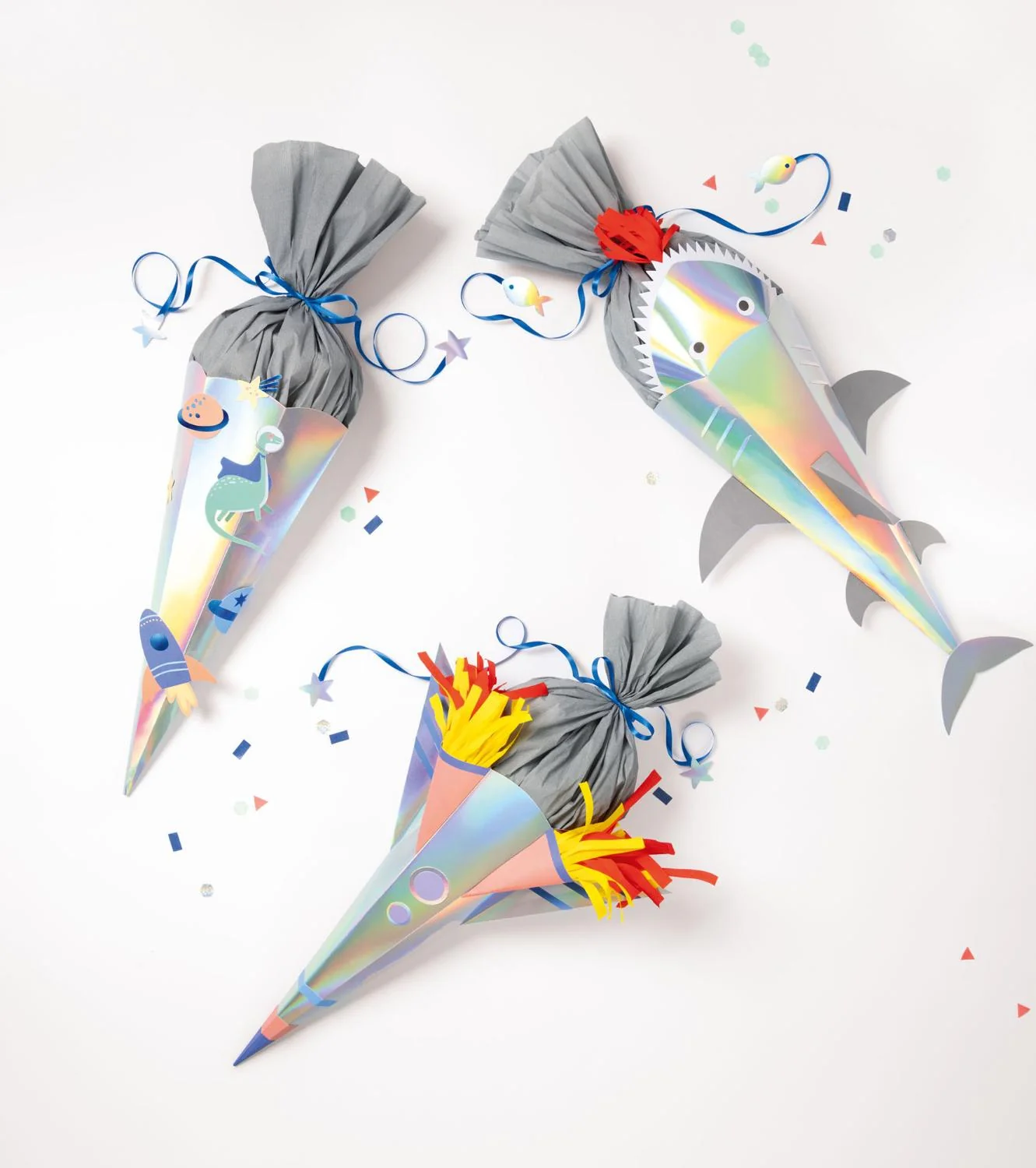 folia Schultüten-Bastelset SPACE SCHOOL, 3 Motive (EAN: 4001868130447)