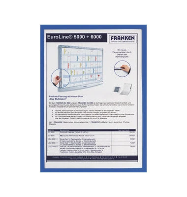FRANKEN Magnet-Tasche FRAME IT X-tra!Line, DIN A4, blau (EAN: 4016946185288)