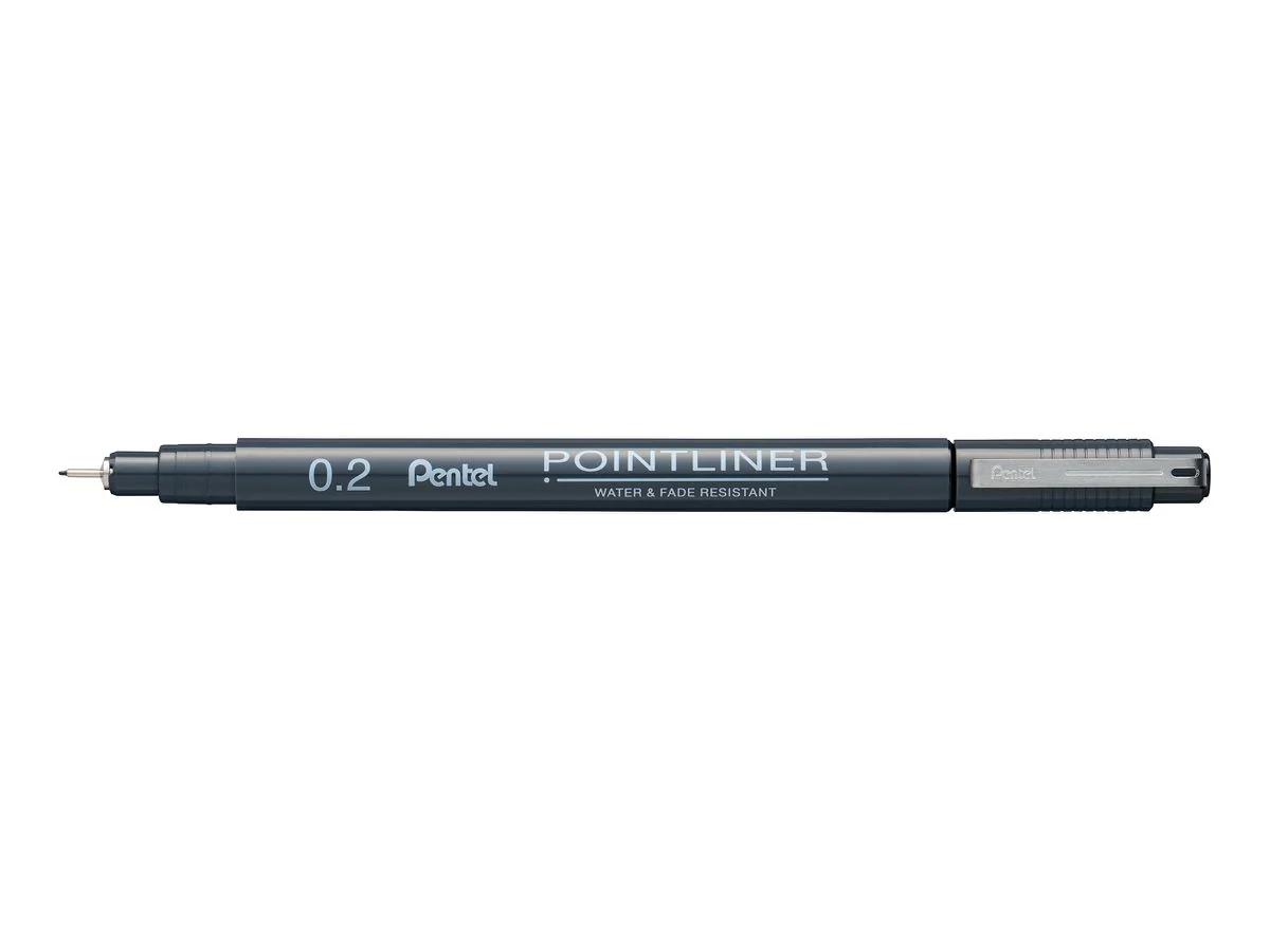 PentelArts Permanent Fineliner Pointliner, schwarz, 0,2 mm (EAN: 0884851060143)