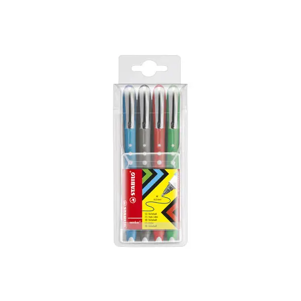 STABILO Tintenroller worker colorful, 4er Etui (EAN: 4006381415699)