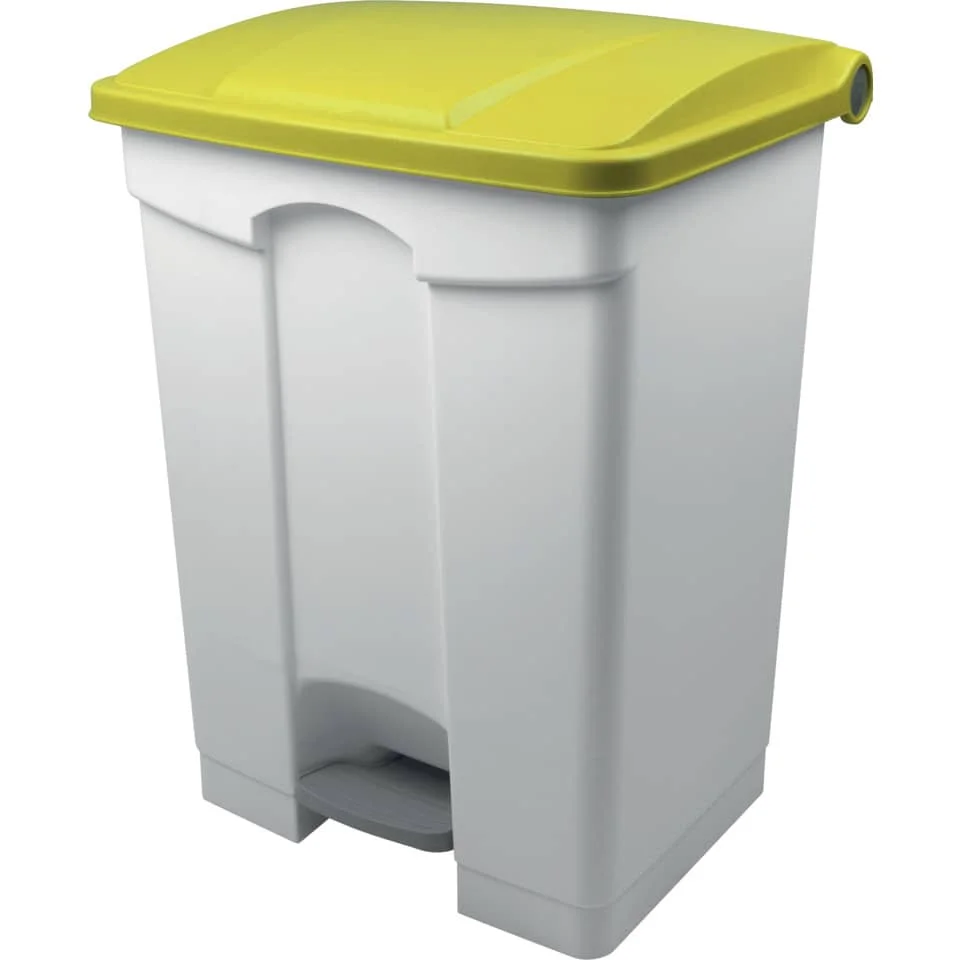 helit Tret-Abfalleimer "the step", 70 Liter, weiß/gelb (EAN: 4012086080070)