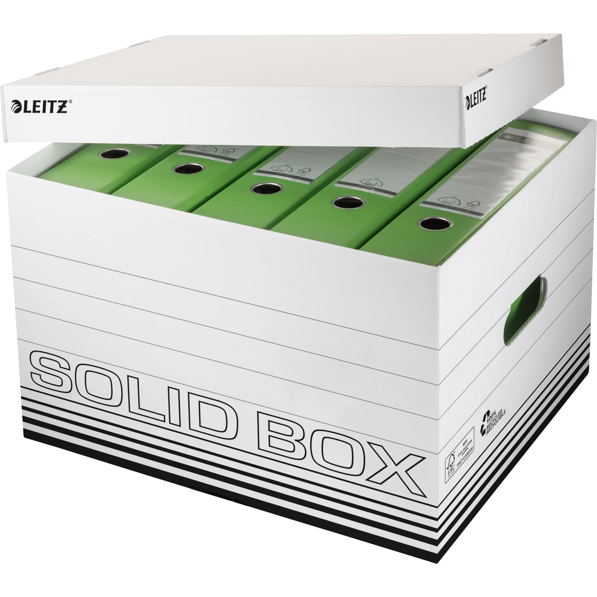 LEITZ Archiv-/Transportbox Solid, weiß/schwarz (EAN: 4002432117970)