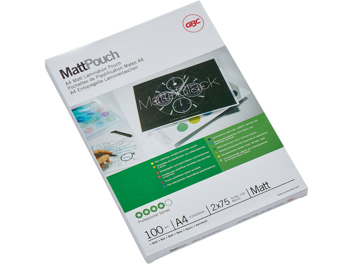 GBC Laminierfolientasche, DIN A4, matt, 150 mic (EAN: 0033816067363)