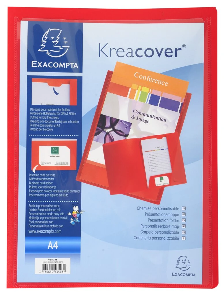 EXACOMPTA Präsentationsmappe Kreacover, PP, A4, rot (EAN: 3130630435037)