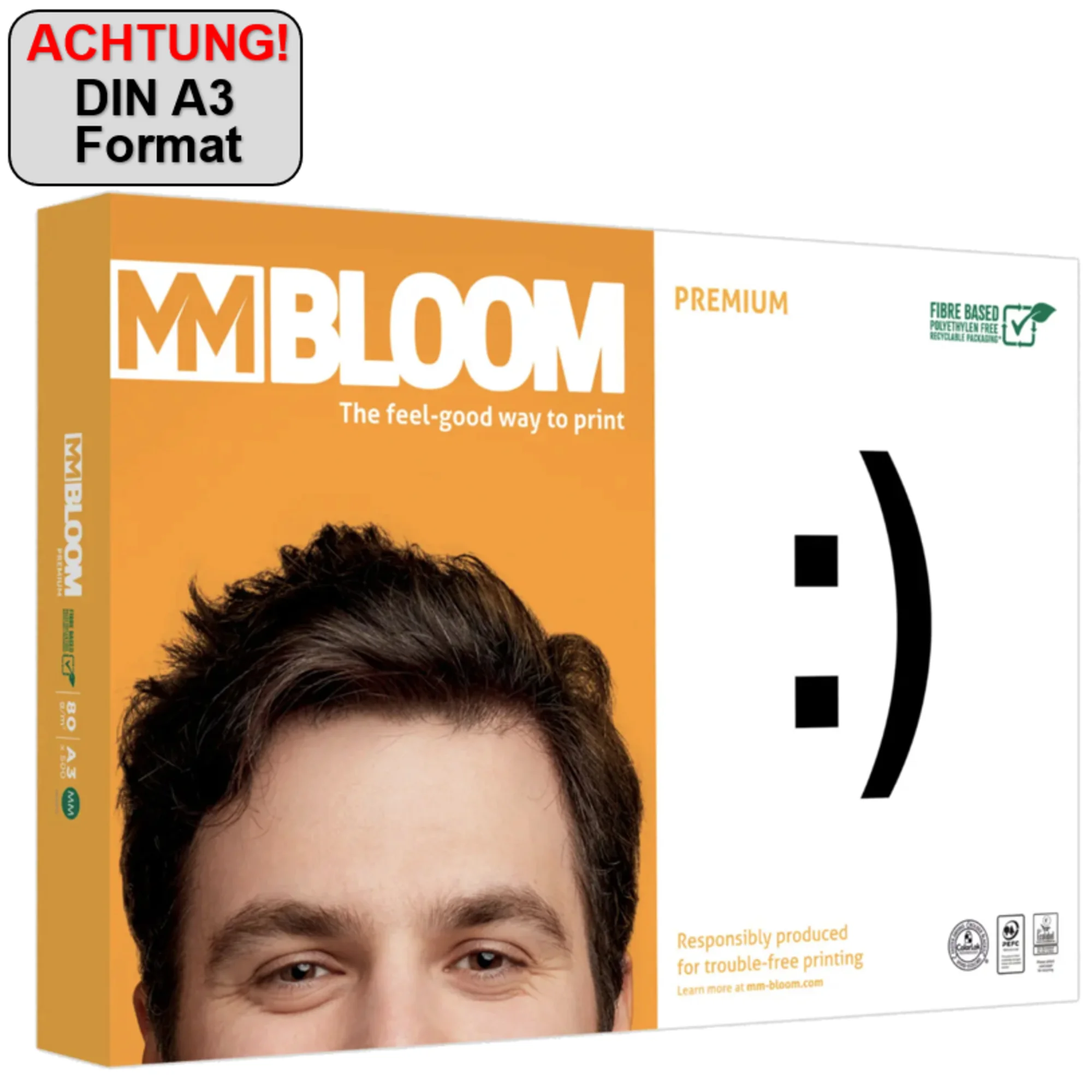 BLOOM Multifunktionspapier PREMIUM, A3, 80 g/qm, weiß (EAN: 5901657001134)