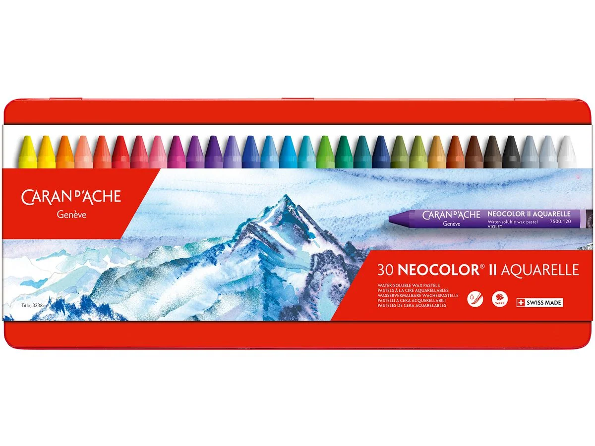 CARAN D'ACHE Aquarell-Wachsmalstift NEOCOLOR II, 30er Etui, farbig sortiert (EAN: 7610186243301)