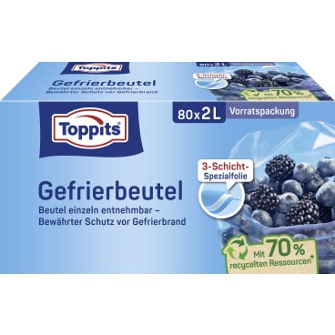 TOPPITS Gefrierbeutel, 80 x 2 Liter, 220 x 240 mm (EAN: 4008871208125)