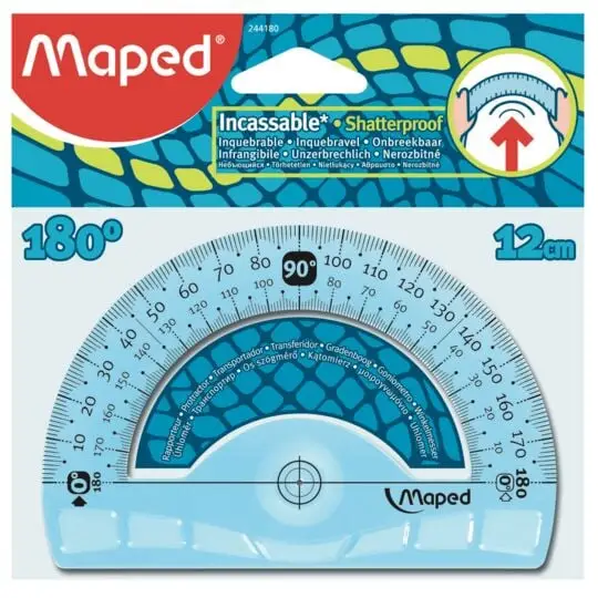 Maped Halbkreis-Winkelmesser Flex 180 Grad, 120 mm, blau- und grün-transparent (EAN: 3154142441805)