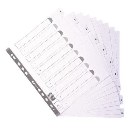 EXACOMPTA Karton-Register 1-10, DIN A4, weiß, 10-teilig (EAN: 5016196003577)