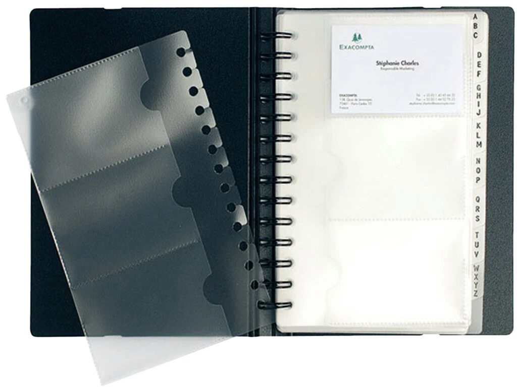EXACOMPTA Visitenkartenbuch EXACARD, PP, schwarz (EAN: 3130630750345)