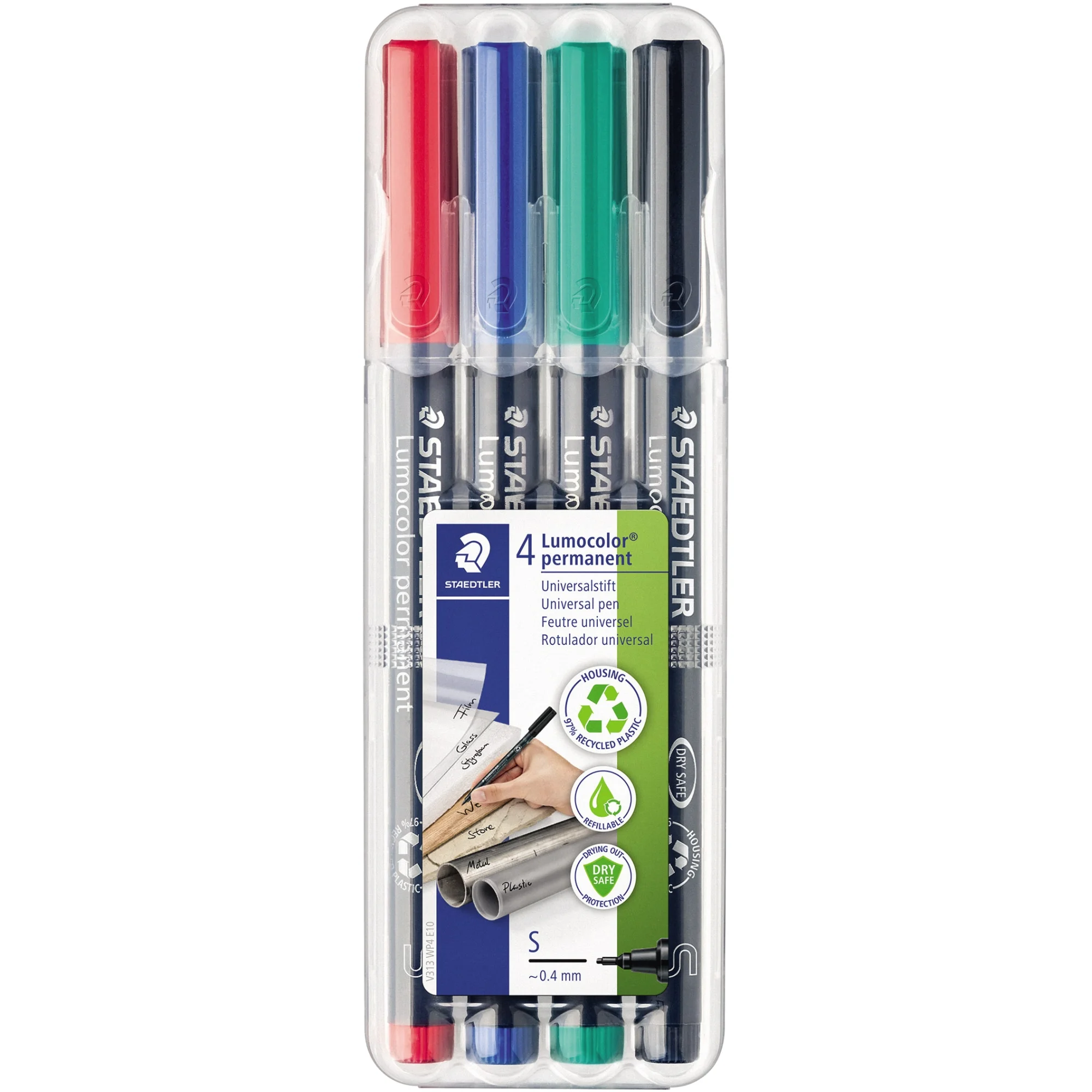 STAEDTLER Lumocolor Permanent-Marker 313S, 4er Etui (EAN: 4007817308431)