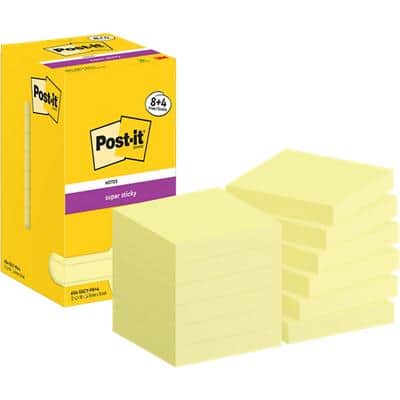 Post-it Haftnotizen super sticky notes, 76 x 76 mm, 8+4 (EAN: 4064035072643)