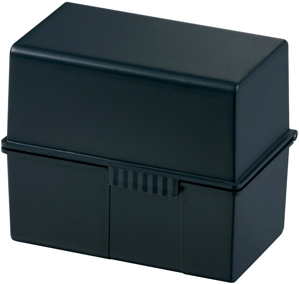 HAN Karteikasten, Polystyrol, A8 quer, schwarz, bestückt (EAN: 4012473978935)