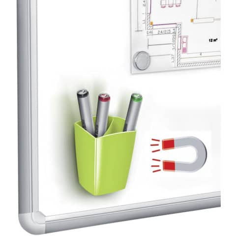 CEP Stifteköcher GLOSS, magnetisch, 2 Fächer, anis-grün (EAN: 3462159001609)