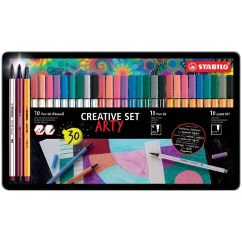STABILO Kreativ-Set ARTY, 30er Metalletui, farbig sortiert (EAN: 4006381601481)