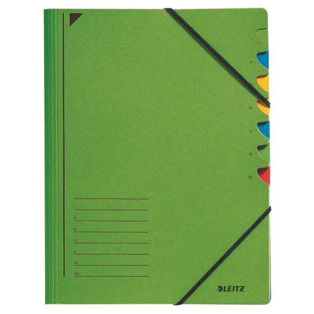 LEITZ Ordnungsmappe, DIN A4, Karton, 7 Fächer, grün (EAN: 4002432335572)