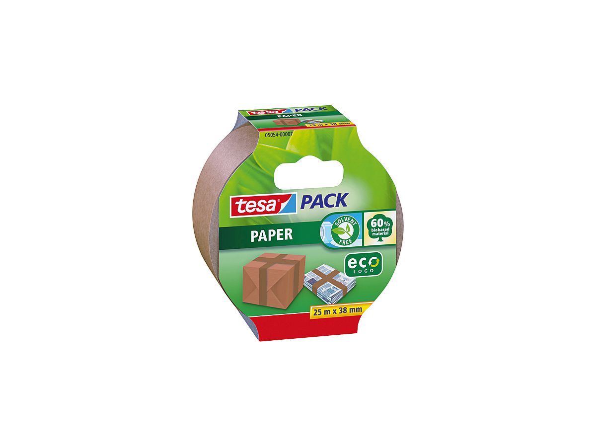 tesapack PAPER ecoLogo Verpackungsklebeband, 38 mm x 25 m (EAN: 4042448123640)