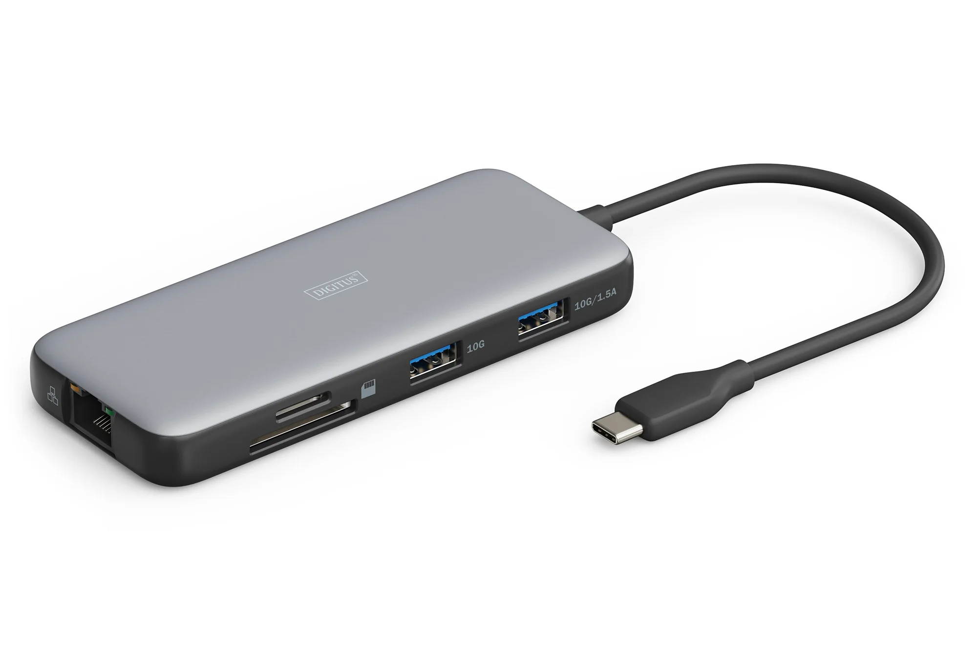 DIGITUS Docking Station, USB-C, 7-Port, grau / schwarz (EAN: 4016032497738)