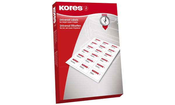 Kores Universal-Etiketten, 70 x 36 mm, weiß, 100 Blatt (EAN: 4045257710063)