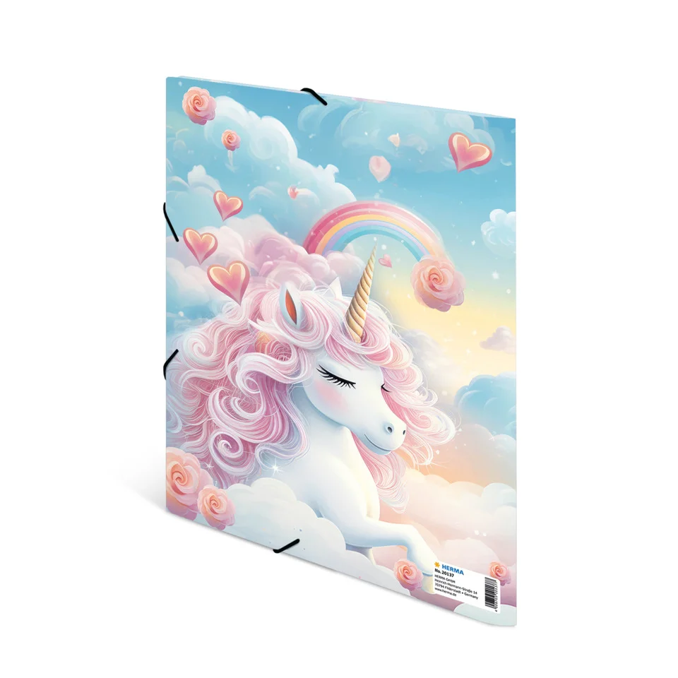 HERMA Eckspannermappe "Happy Unicorns", Karton, DIN A4 (EAN: 4008705201377)