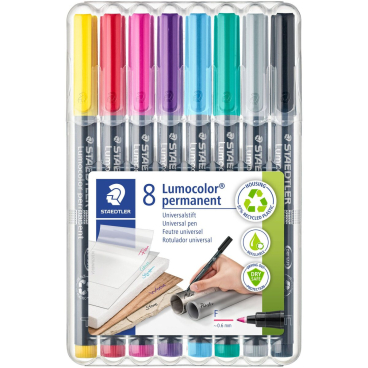 STAEDTLER Lumocolor Permanent-Marker 318F, 8er Etui (EAN: 4007817085400)