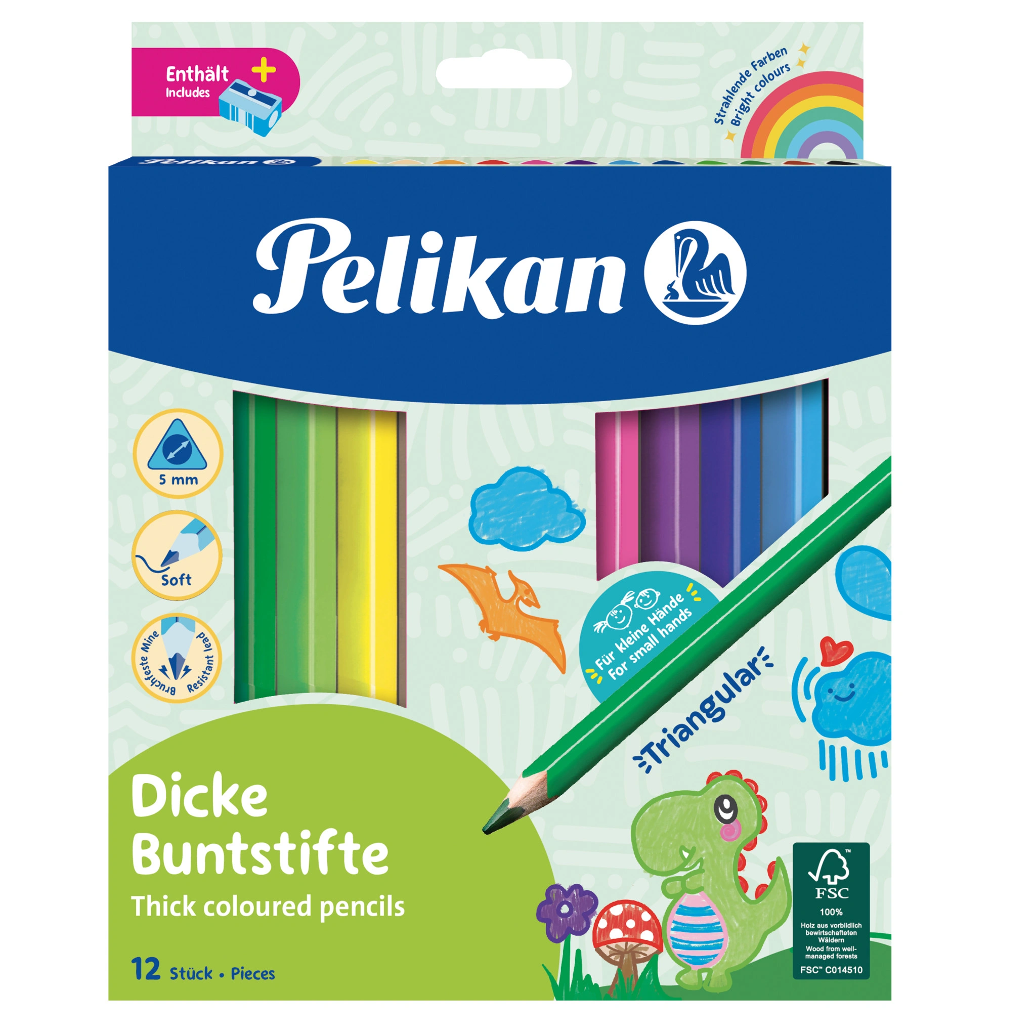 Pelikan Dreikant-Buntstifte Jumbo, 12er Kartonetui (EAN: 4012700700162)
