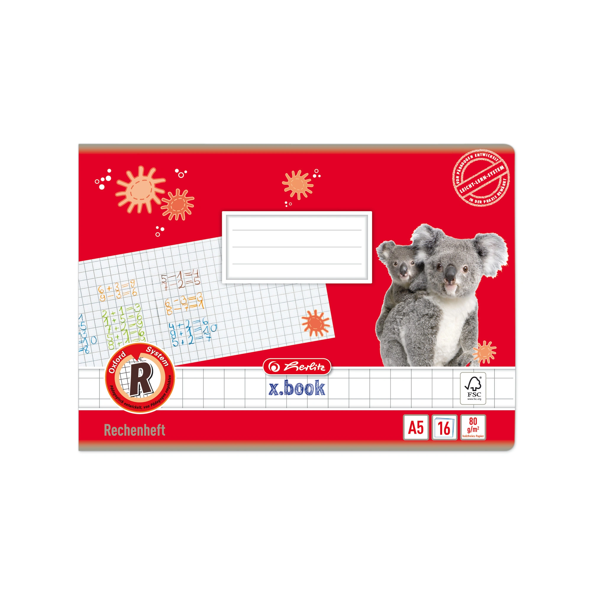 herlitz Rechenheft x.book, DIN A5 quer, Lineatur R / kariert (EAN: 4008110045849)