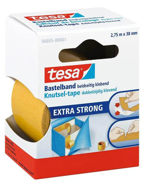 tesa Bastelband, doppelseitiges Klebeband, 38 mm x 2,75 m (EAN: 4042448051707)