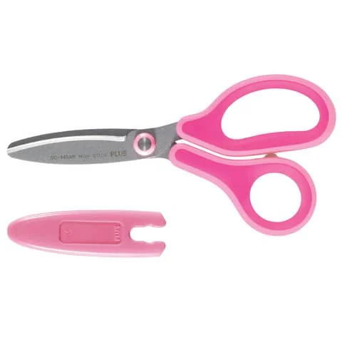 PLUS JAPAN Kinder-Bastelschere FITCUTCURVE KIDS, rund, rosa (EAN: 4977564679101)