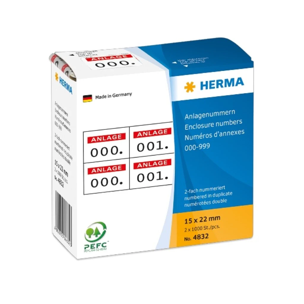 HERMA Anlagenummern, 15 x 22 mm, selbstklebend, rot (EAN: 4008705048323)