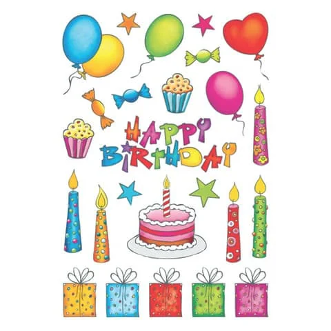 HERMA Geschenke-Sticker DECOR "Geburtstag", beglimmert (EAN: 4008705033633)