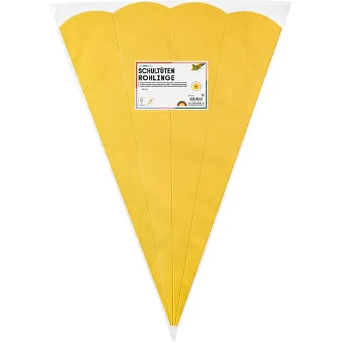 folia Schultüten-Zuschnitt, 6-eckig, 680 mm, gelb (EAN: 4001868128185)