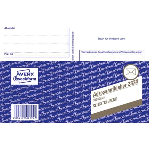 AVERY Zweckform Vordruck "Adressaufkleber", A6 quer (EAN: 4004182028247)
