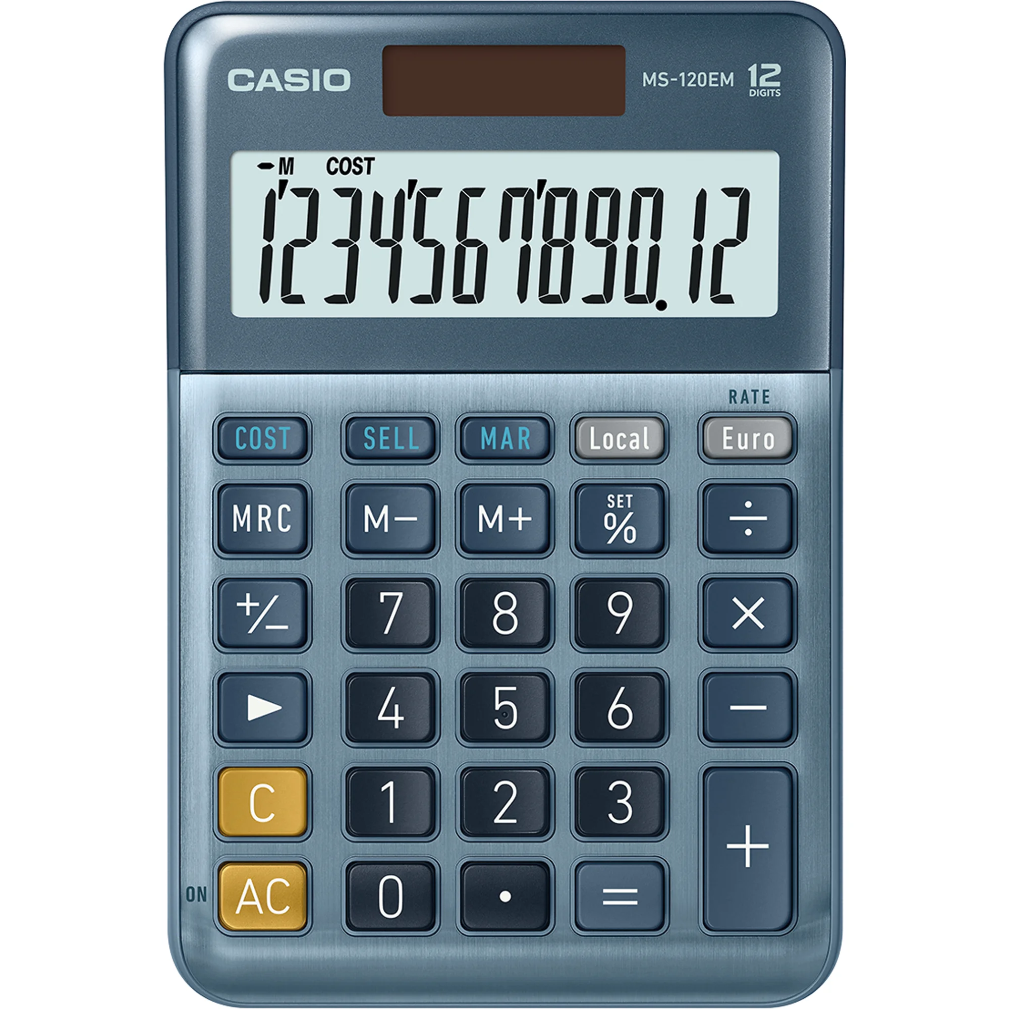 CASIO Tischrechner MS-120EM, 12-stellig, silber (EAN: 4549526609930)