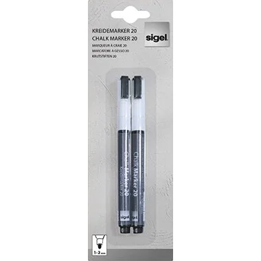 sigel Kreidemarker S, Rundspitze: 1 - 2 mm, weiß (EAN: 4004360849336)