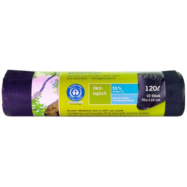 Secolan Schwerlast-Abfallsack, schwarz, 120 Liter (EAN: 4260123533298)