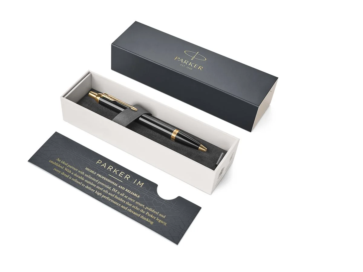PARKER Druckkugelschreiber IM Black Lacquer G.C., blau (EAN: 3501179316666)