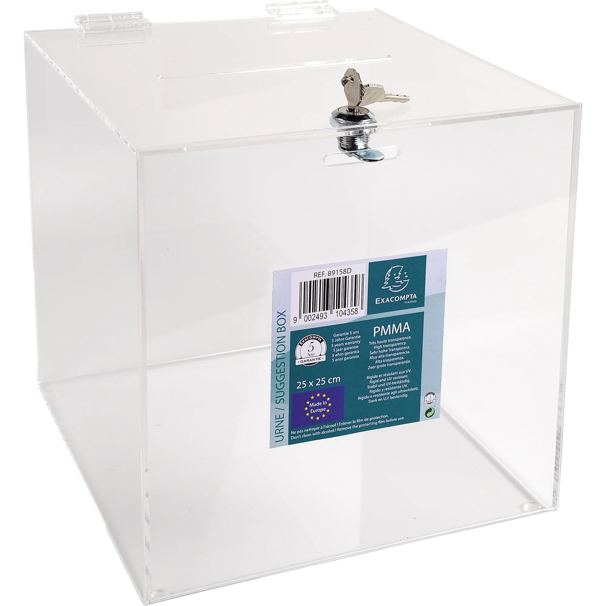 EXACOMPTA Aktionsbox, aus Acryl, abschließbar, glasklar (EAN: 9002493104358)