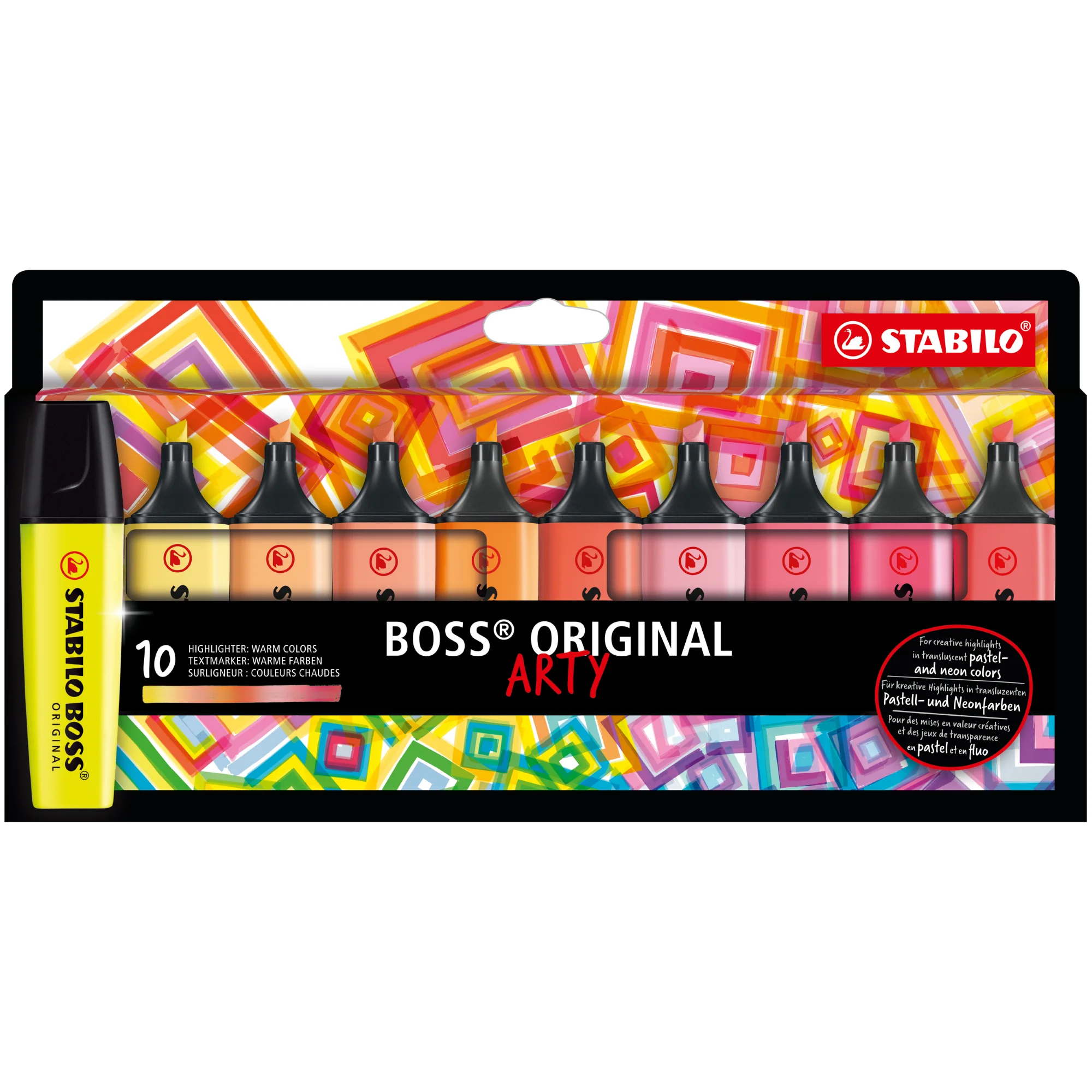 STABILO Textmarker BOSS ORIGINAL, 10er Kartonetui ARTY (EAN: 4006381577786)